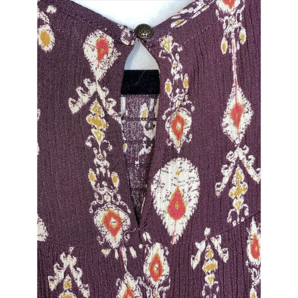 Knox Rose Mini Dress Women's Size M Rayon Burgandy Sleeveless Button up  Boho - Picture 7 of 11